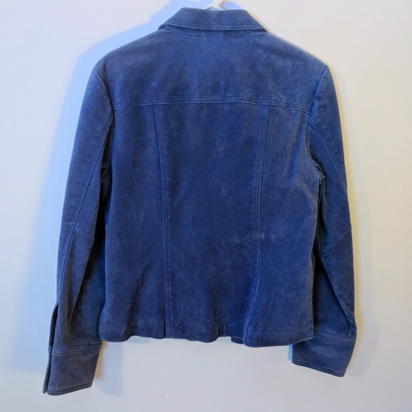 LiveA Little Leather Blue Suede Snap Jacket MEDIUM - Picture 5 of 5